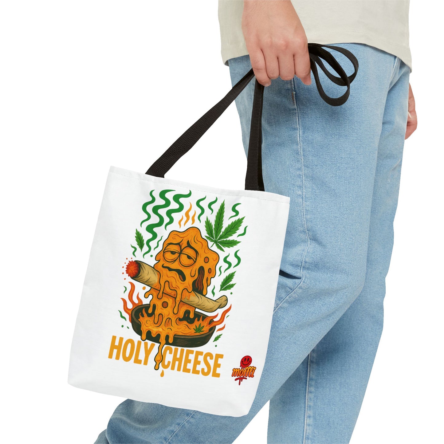 Holy Cheese Tote Bag – Funny Melted Weed Cheese (Tax Included)
