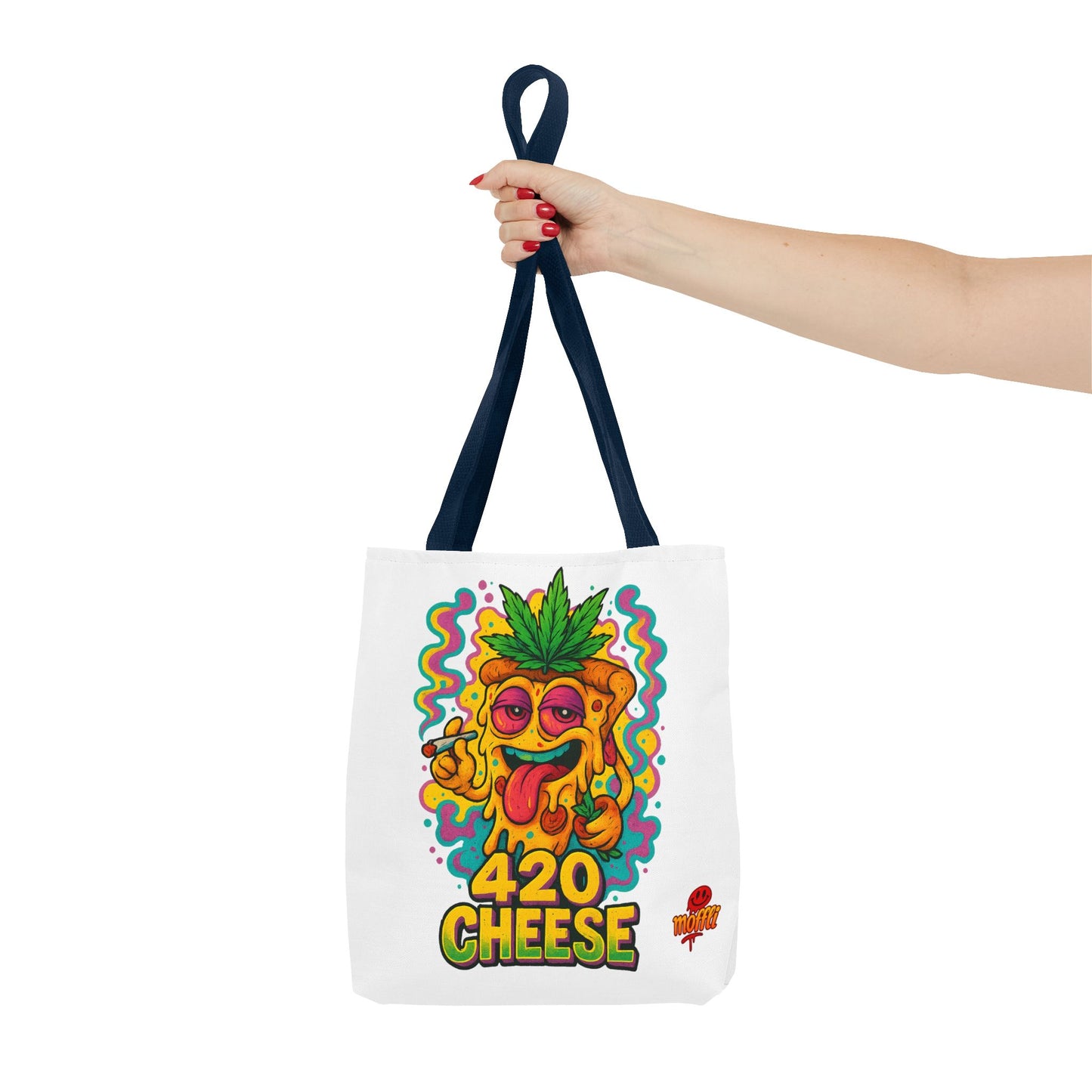 420 Cheese Tote Bag – Funny Weed Pizza Design (Tax Included)