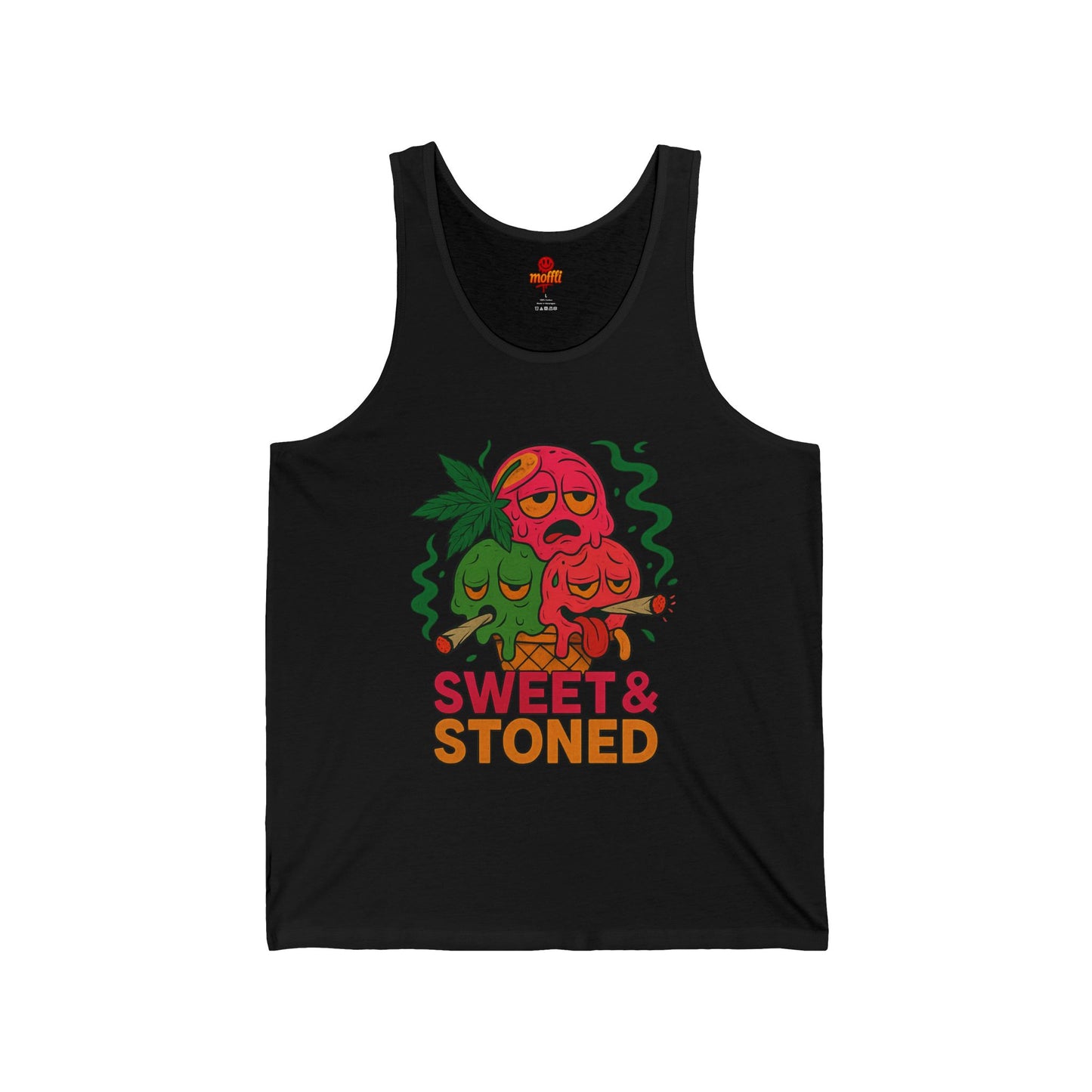 Sweet & Stoned Tank Top, Funny Weed Ice Cream (Tax Included)