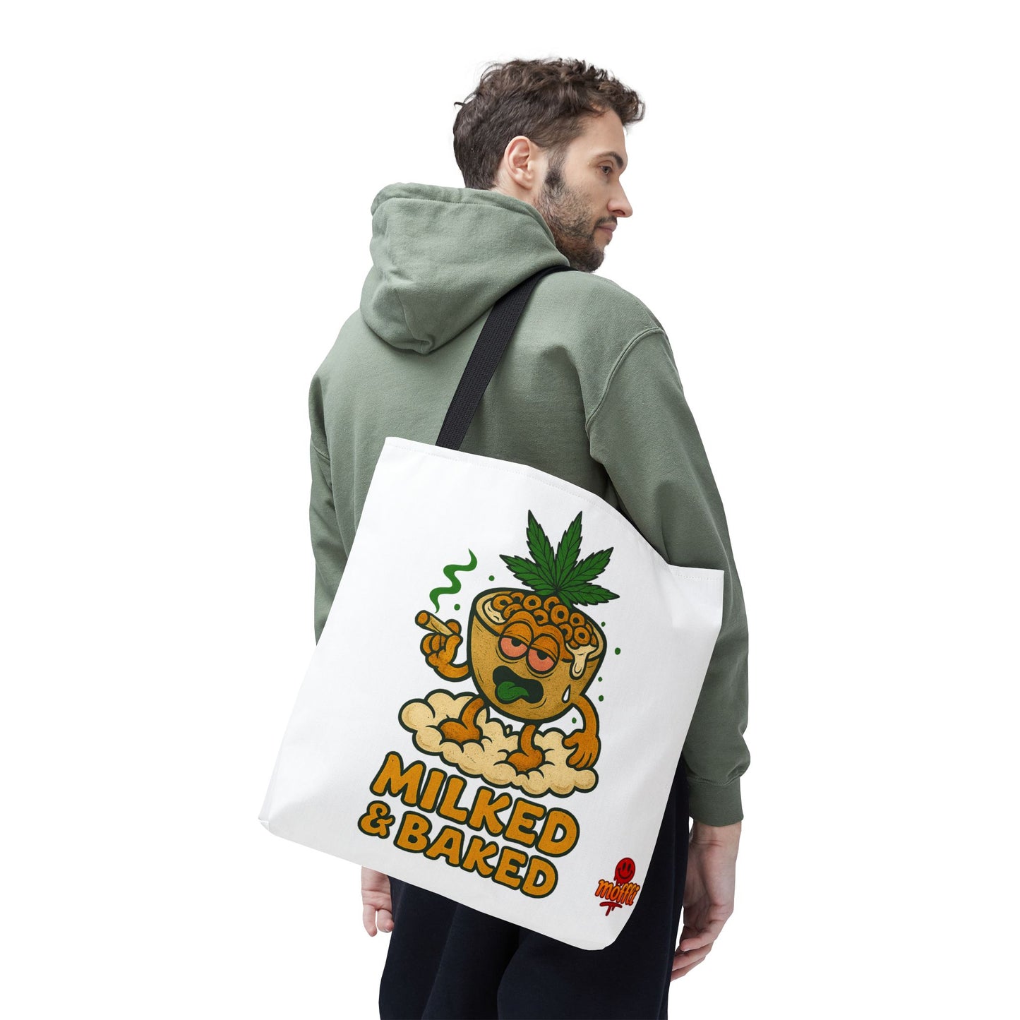 Milked & Baked Tote Bag – Funny Cereal Bowl 420 (Tax Included)