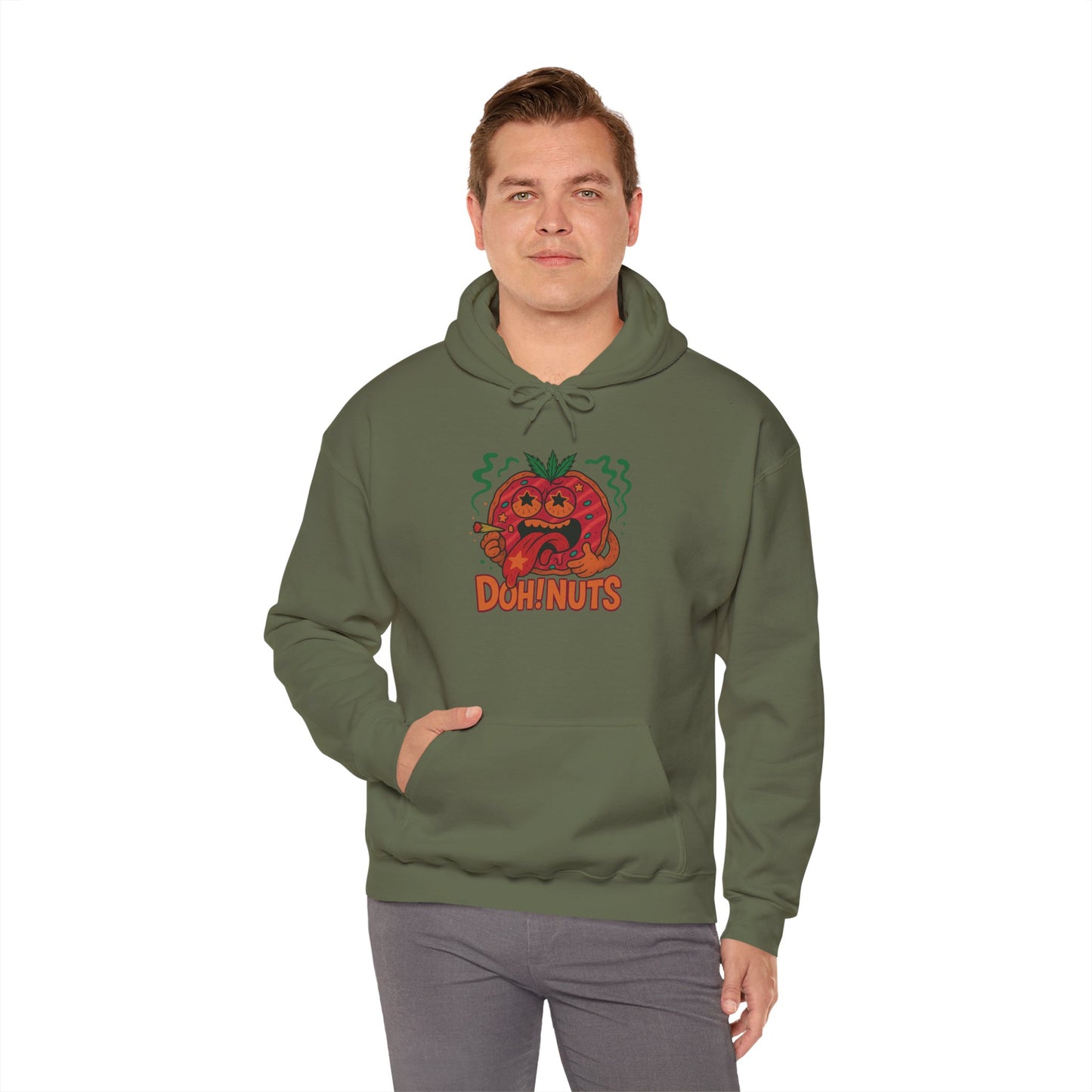 Doh! Nuts Star-Eyes Hoodie – Funny Weed Donut (Tax Included)