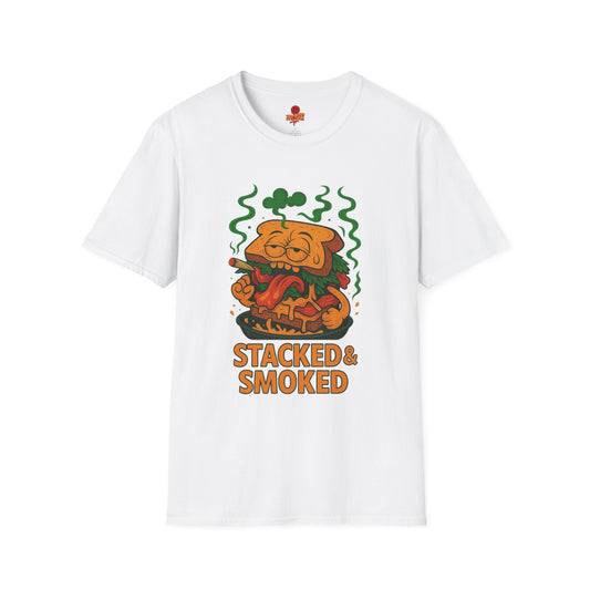 Stacked & Smoked T-Shirt – Funny Weed Sandwich (Tax Included)