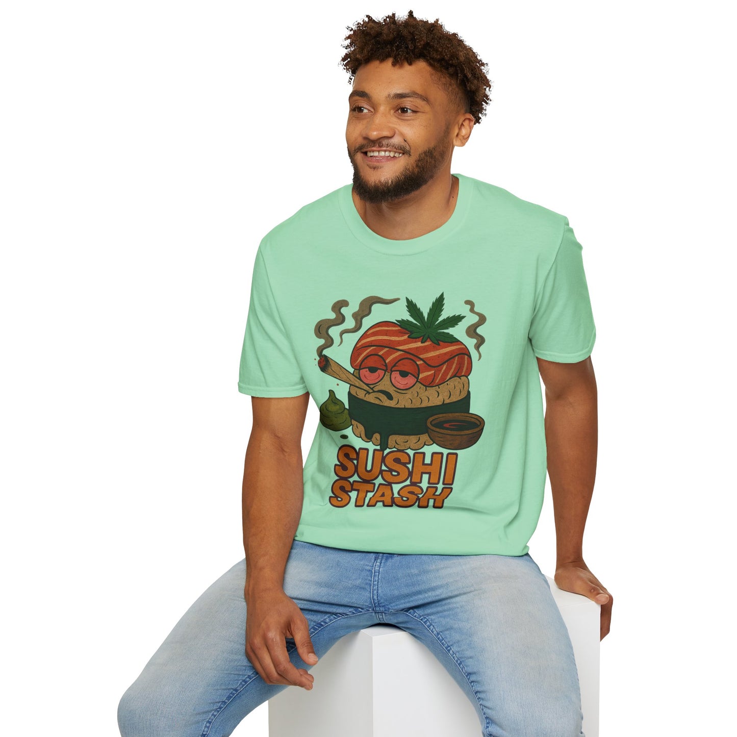 Sushi Stash T-Shirt – Funny Weed Sushi (Tax Included)