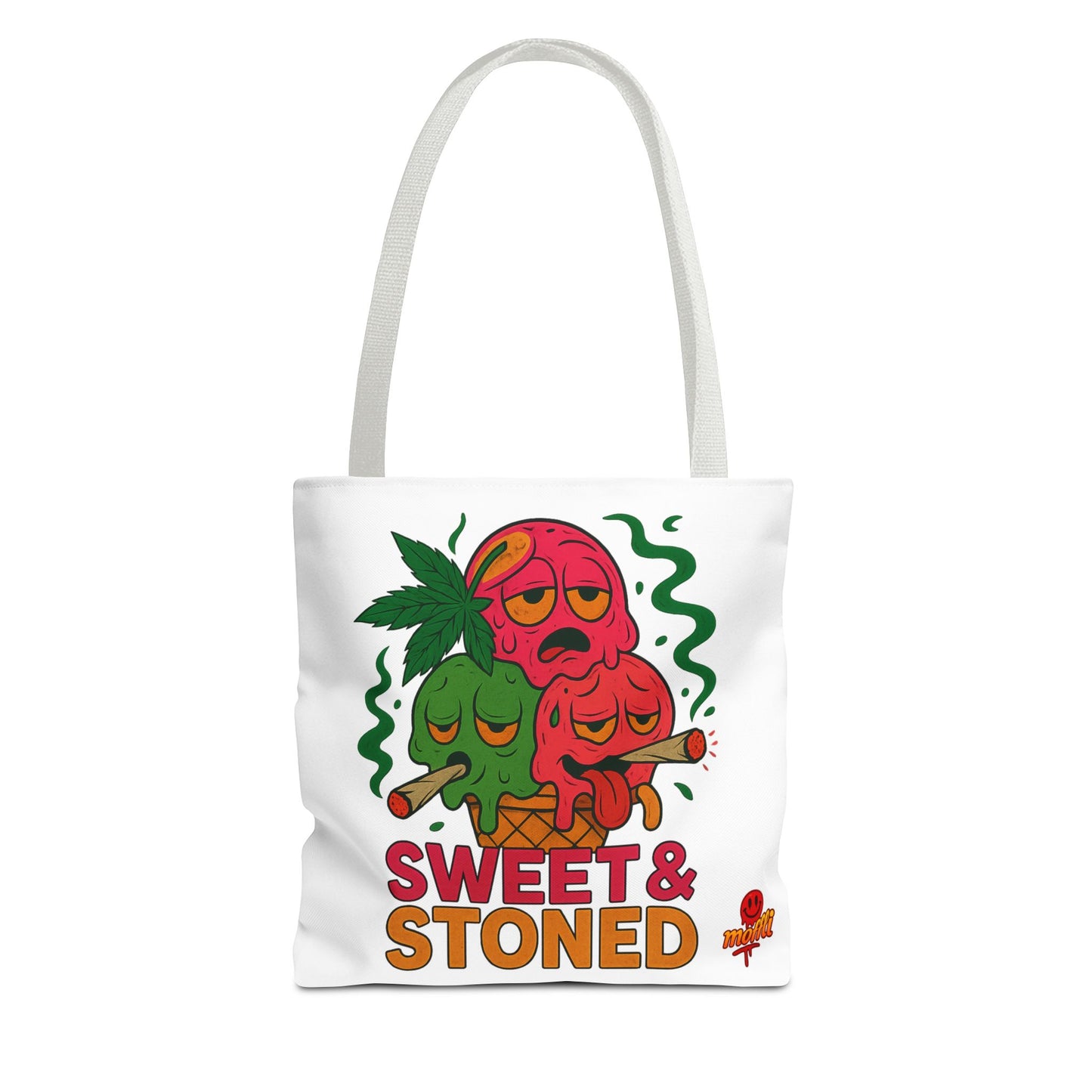 Sweet & Stoned Tote Bag – Weed Ice Cream Cone Funny Design (Tax Included)