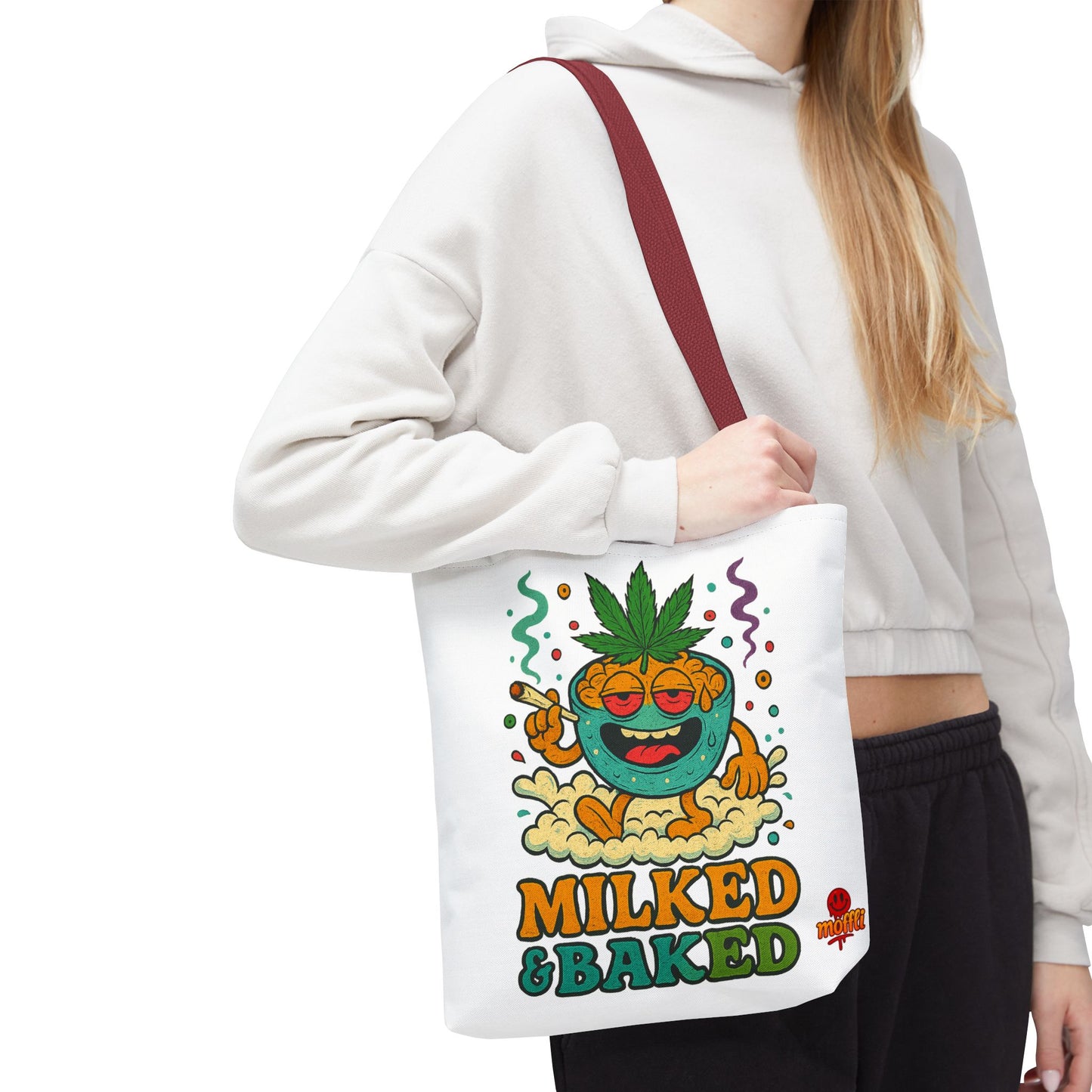 Milked & Baked Tote Bag – Funny Weed Mac N’ Cheese (Tax Included)