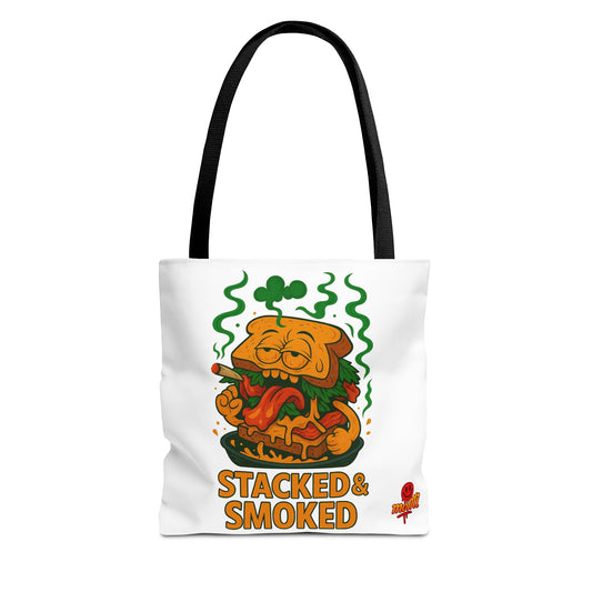 Stacked & Smoked Sandwich Tote Bag – Stoner Humor Foodie (Tax Included)