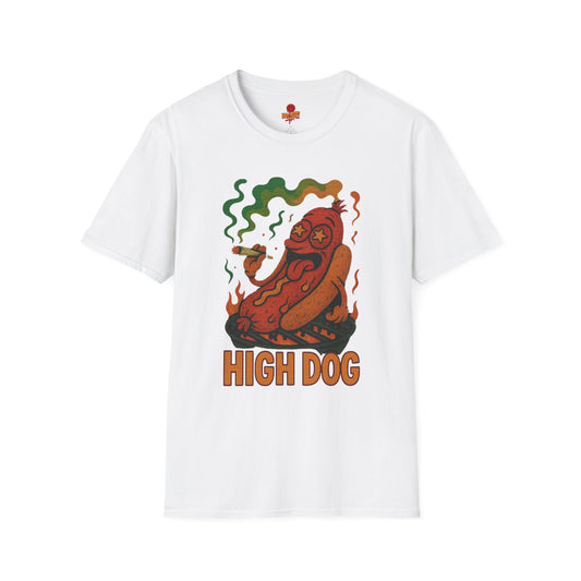High Dog T-Shirt – Funny Weed Hot Dog Shirt (Tax Included)
