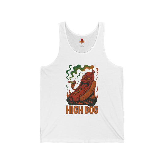 High Dog Tank Top, Funny Weed Hot Dog (Tax Included)