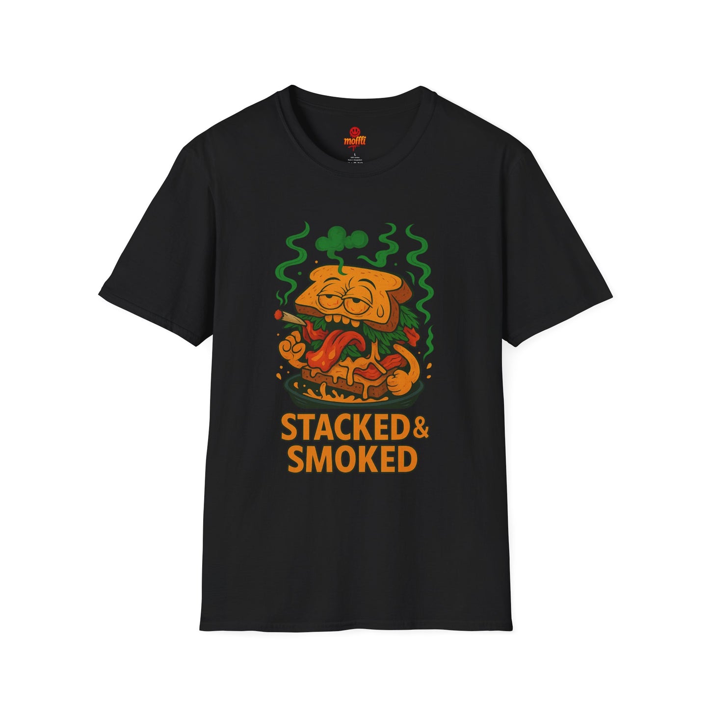 Stacked & Smoked T-Shirt – Funny Weed Sandwich (Tax Included)