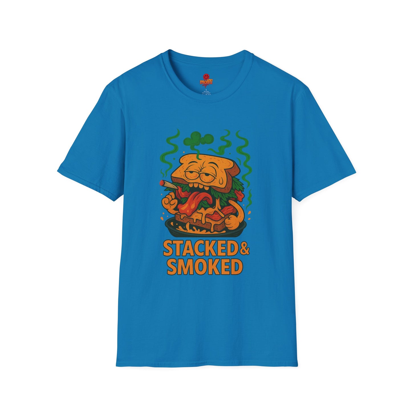 Stacked & Smoked T-Shirt – Funny Weed Sandwich (Tax Included)