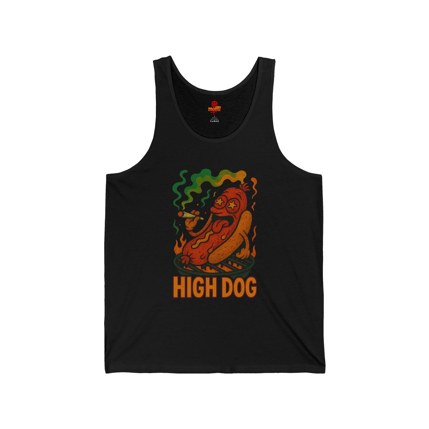 High Dog Tank Top, Funny Weed Hot Dog (Tax Included)
