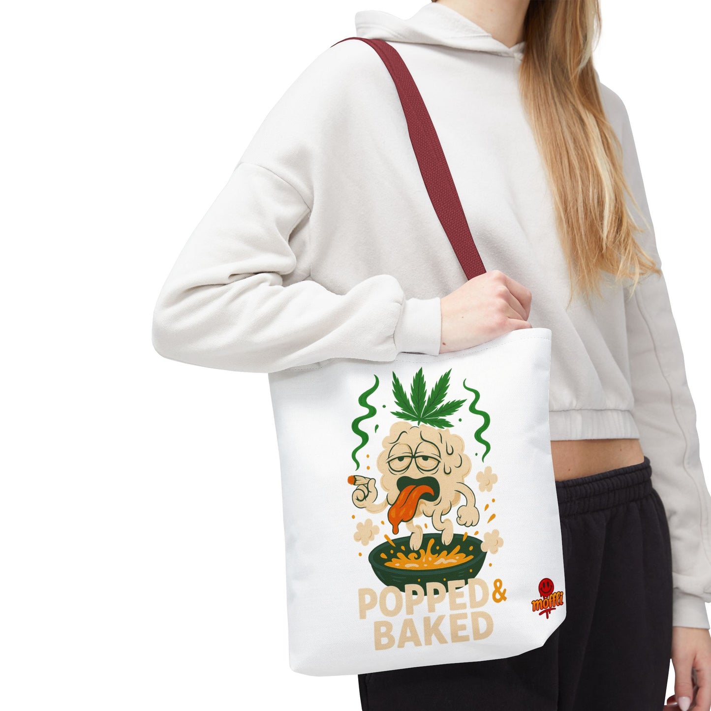 Popped & Baked Tote Bag – Funny Weed Popcorn Stoner (Tax Included)