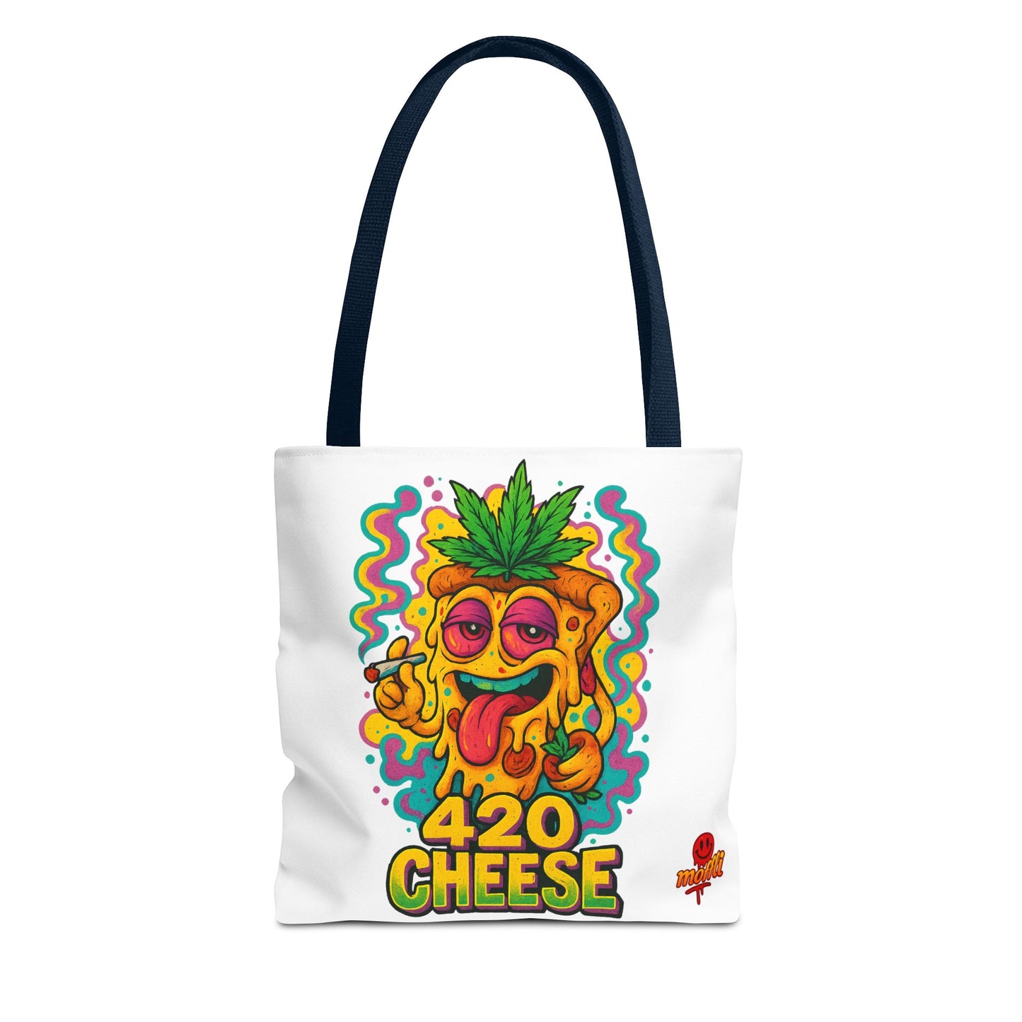 420 Cheese Tote Bag – Funny Weed Pizza Design (Tax Included)