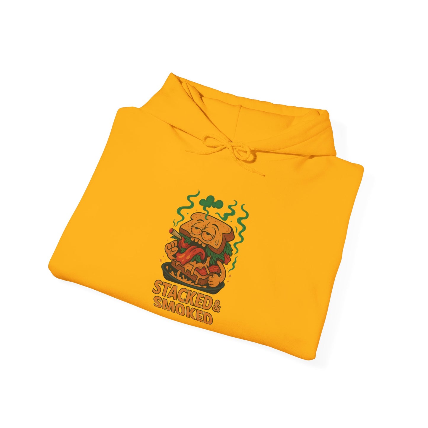 Stacked & Smoked Hoodie – Funny Stoner Sandwich (Tax Included)
