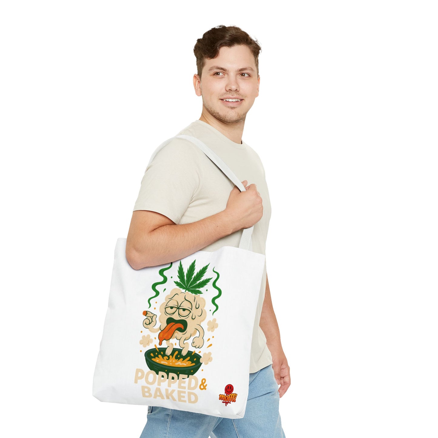 Popped & Baked Tote Bag – Funny Weed Popcorn Stoner (Tax Included)