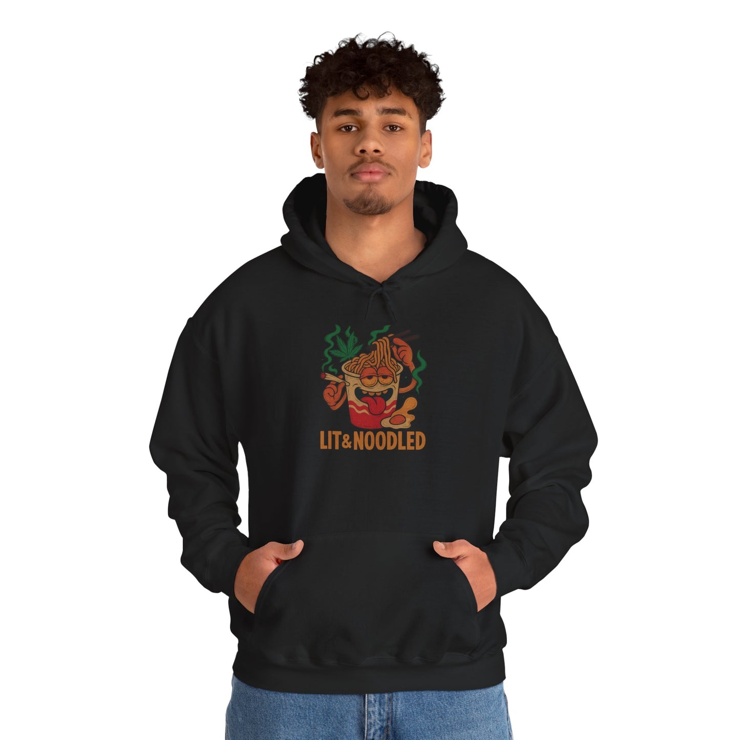 Lit & Noodled Hoodie – Funny Ramen Weed (Tax Included)