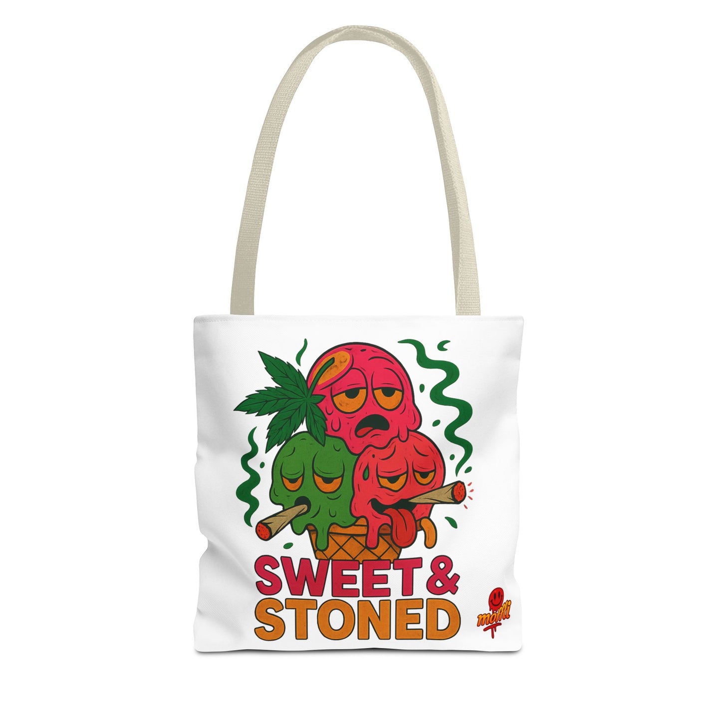 Sweet & Stoned Tote Bag – Weed Ice Cream Cone Funny Design (Tax Included)